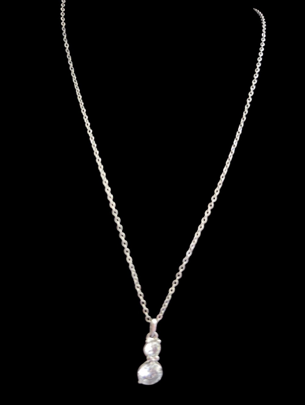 Silver Pendant Necklace with Swarovski Crystals